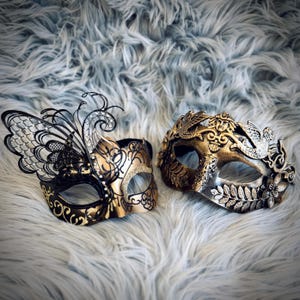 Gold Men's or Women Masquerade Party Masks , Women Venetian Mask , Men's Eye mask For Halloween , Wedding Ball Costume , Mardi Gras