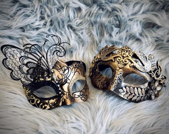 Gold Men's or Women Masquerade Party Masks , Women Venetian Mask , Men's Eye mask For Halloween , Wedding Ball Costume , Mardi Gras