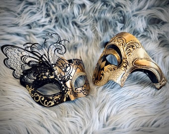 Gold Men's or Women Masquerade Party Masks , Women Venetian Mask , Men's Eye mask For Halloween , Wedding Ball Costume , Mardi Gras
