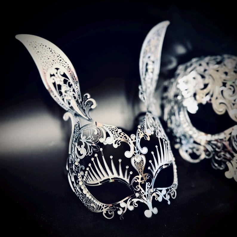 Silver Metal Men's or Women Masquerade Party Masks , Women Venetian ...