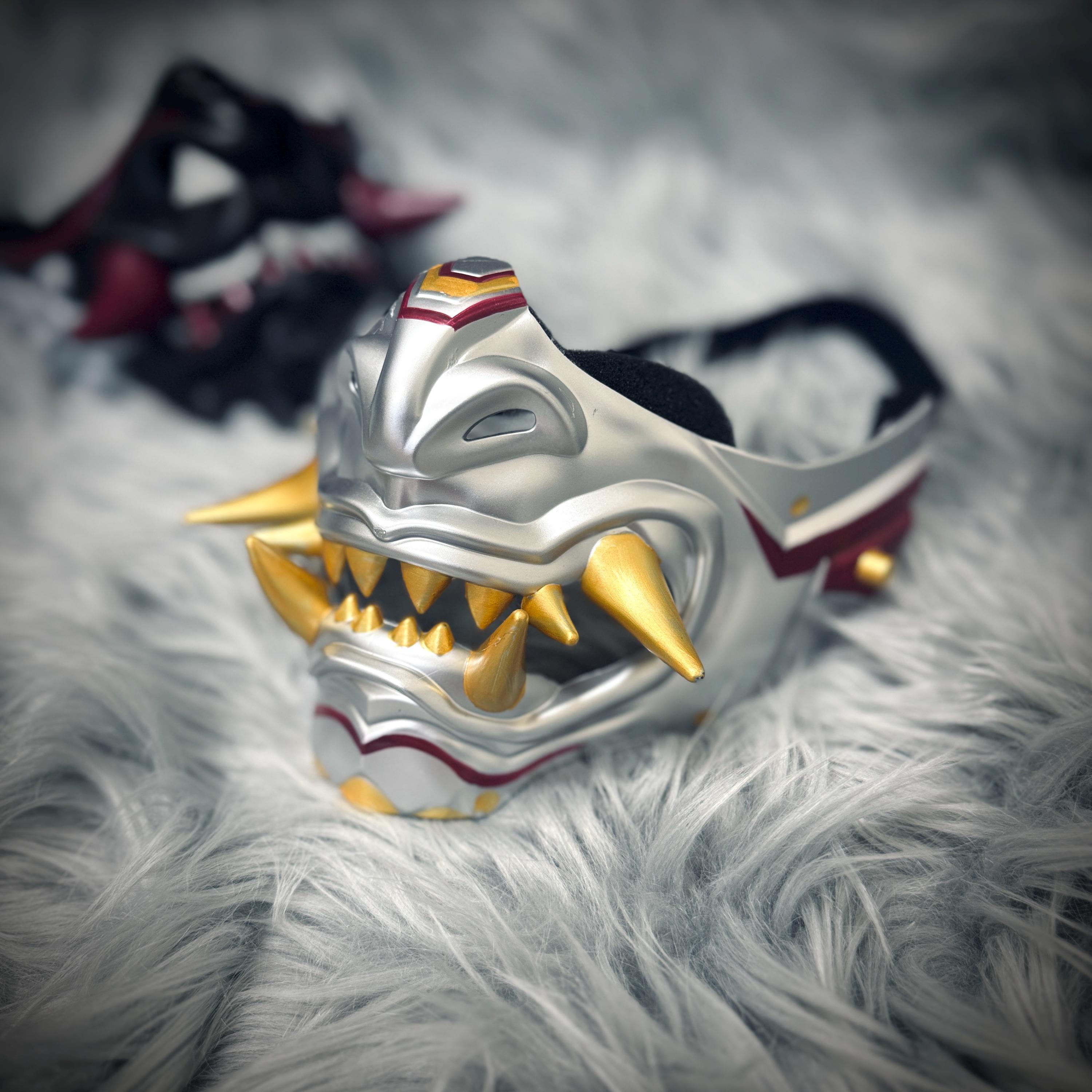 Sidekick Mask Samurai Oni Masquerade Masks: Japanese Devil Fangs - Masquerade ...
