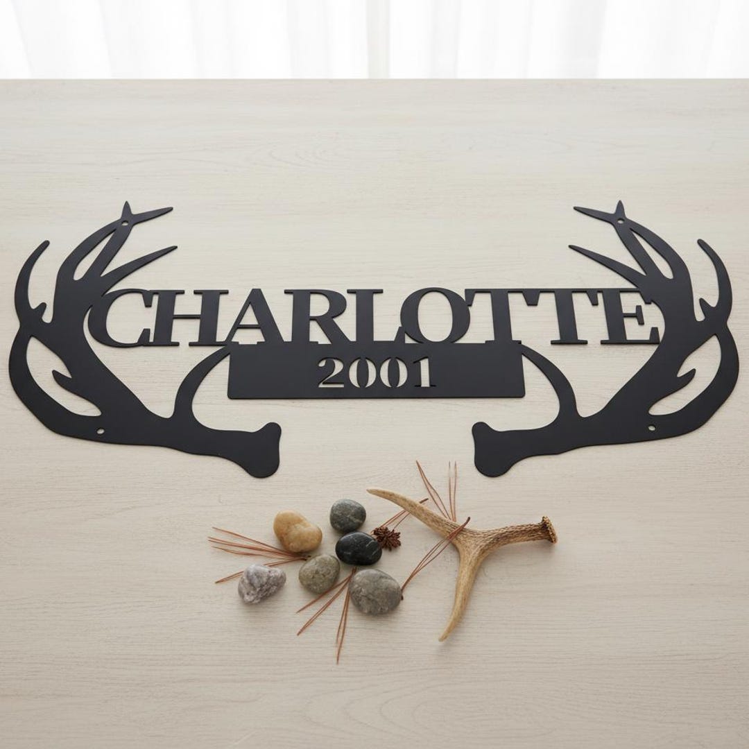 Custom Antler Name Sign,custom Antler Wall Decor Art,personalized ...