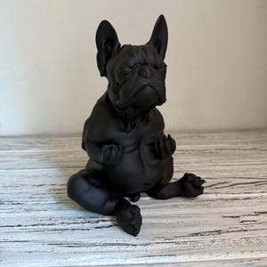 French Bulldog Buddha Statue, Funny Zen Dog Decor, Gift for Dog Lovers, Meditating Frenchie, 3D Printed Sculpture, Meditating French Bulldog
