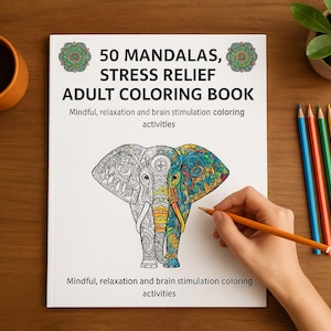 50 Mandala Coloring Book: Stress Relief, Relaxation (Printable PDF)