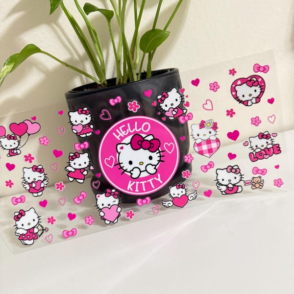 Hello Kitty UV DTF Cup Wrap: Libbey Glass 16oz