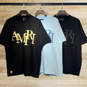 Amiri Shirt AMIRI Logo Man T-Shirt Luxusmode T-Shirt Designer Shirt Paris Logo Fashion Tshirt