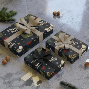 Epic Gamer Gift Wrapping Paper, Holiday Wrap for Gamers, Video Game Theme Gift Wrap, Christmas Wrapping Paper, Fun Birthday Wrap
