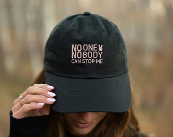 Stray Kids SKZ Ceremony Pink Embroidered Dad Cap, “No One Nobody Can Stop Me” Hat, K-pop Fan Gift, Custom SKZ Aesthetic Baseball Cap