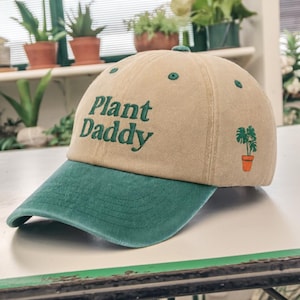 Custom Embroidered Plant Daddy Hat, Nature Lover Dad Hat, Plant Daddy Gift, Cute Embroidered Cap, garden lover gift, Cotton Baseball Cap
