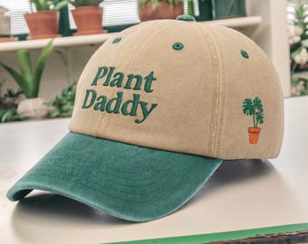 Custom Embroidered Plant Daddy Hat, Nature Lover Dad Hat, Plant Daddy Gift, Cute Embroidered Cap, garden lover gift, Cotton Baseball Cap