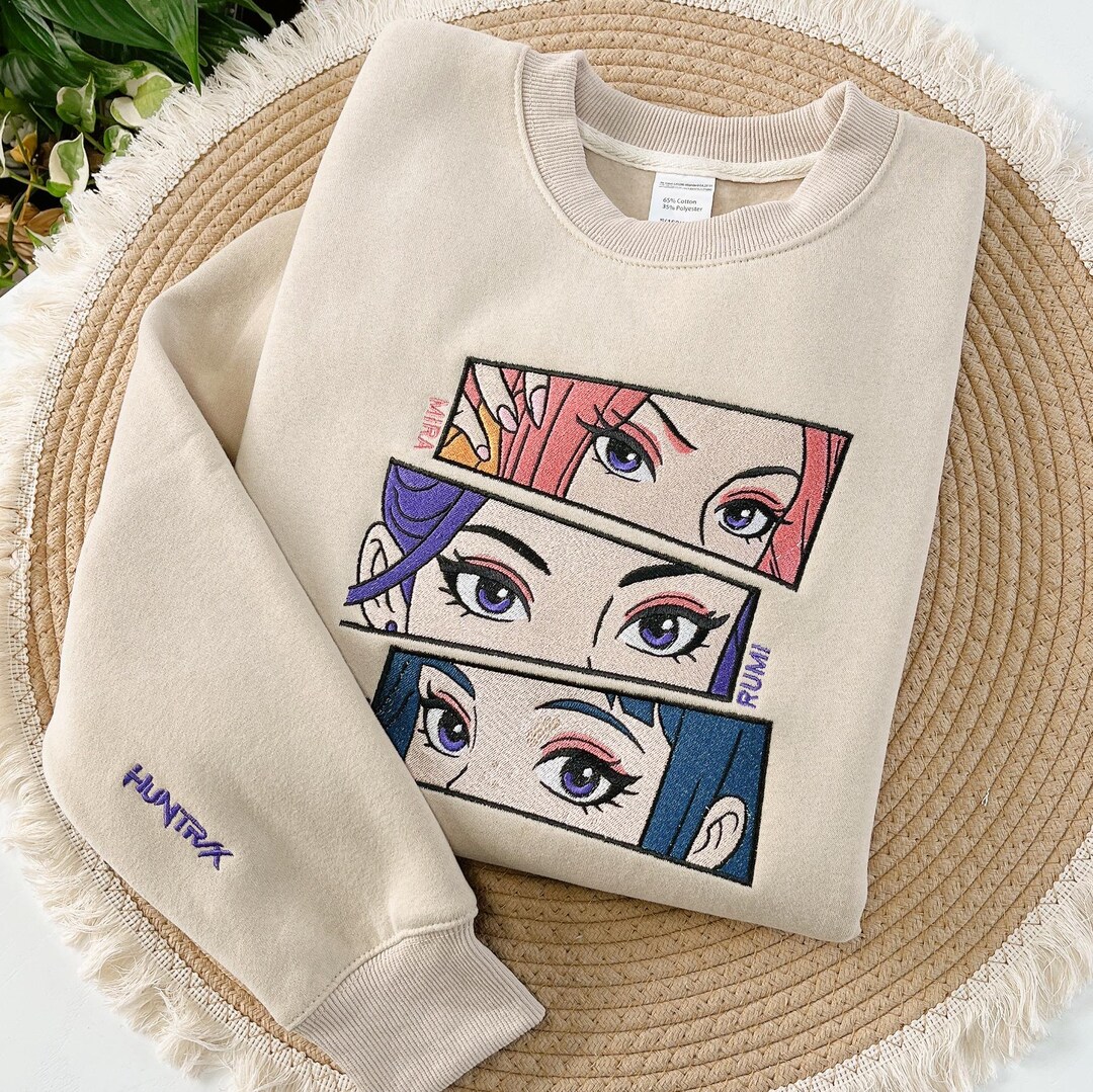 Kpop Demon Hunter Huntrix Embroidered Family Sweatshirt, Demon Hunter