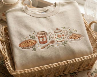 Grandma Cottage Core Sweatshirt, Hen in nest Embroidered Shirt, Vintage Style Sweatshirt, Cottagecore Style Shirt