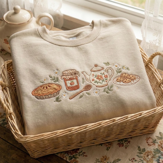 Grandma Cottage Core Sweatshirt, Hen in nest Embroidered Shirt, Vintage Style Sweatshirt, Cottagecore Style Shirt