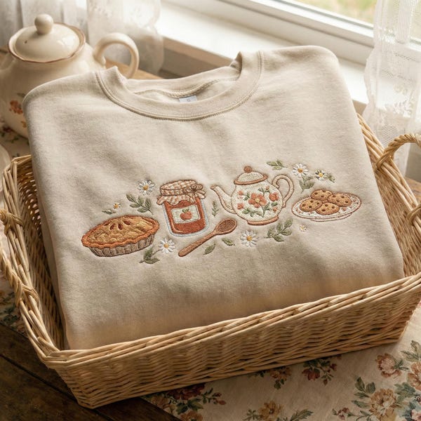 Sudadera con estampado "Abuela Cottage Core", camisa bordada "Genial en el nido", sudadera de estilo vintage, camisa estilo cottagecore