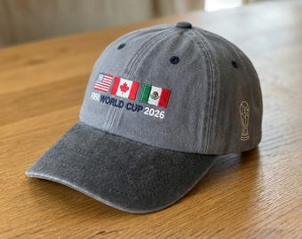 Embroidered World Cup 2026 Hat, Game Day Hat for Soccer Fans, US Soccer Fan Gear, Gift for Soccer Lovers, USA World Cup Hat