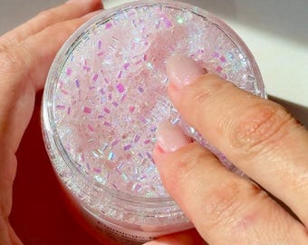 Flamingo Beach Slime – Klares Knusper Bingsu + Fishbowl Bead Slime mit Anhängern