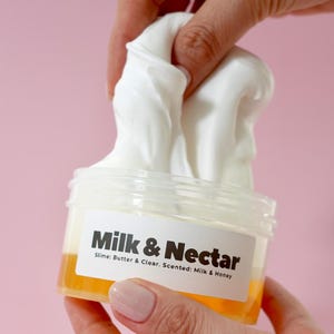 Slime perfumado con miel, leche y mantequilla para aliviar el estrés, juguete relajante de aromaterapia, juguete sensorial para niños, regalo de cumpleaños, kit de slime.