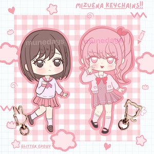 project sekai mizuena epoxy keychains