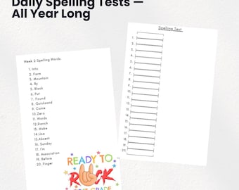1st Grade Spelling Workbook | 365 Days of Spelling Tests | Homeschool, Classroom & Summer Practice | Printable PDF for Kids