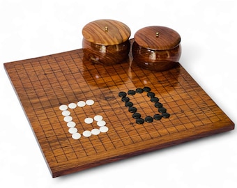 Handgefertigtes Go Brettspiel aus Palisander - 50 cm - Naturholzspiel mit Steinen, Kugeln, Kugeln