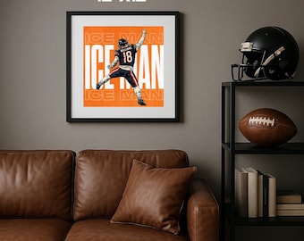 Caleb Williams Chicago Bears Art: Retro Football Comic Print (Digital Download, 12"x12")