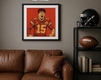 Patrick Mahomes Chiefs Retro 1940s Comic Print (Digital Download) | Chiefs Fan Christmas Gift