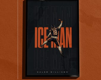Caleb Williams "ICE MAN" Football Poster | Chicago Bears Wall Art (Print)