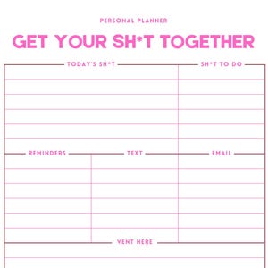 Personal Planner | Vent Planner | Funny Planner | Daily Planner | Inappropriate Planner