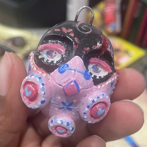 Handmade Doll Head Clay Pendant
