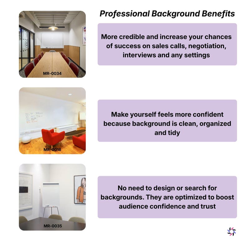Video Call Background Examples Zoom Backgrounds - Professional Modern Office Virtual Meeting Backdrops ...