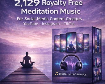 Royalty Free Meditation Music for Social Media Content Creator YouTube Instagram TikTok Digital Download