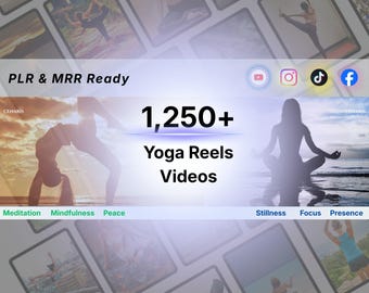 Yoga Meditation Videos PLR MRR Instagram TikTok Social Facebook Media Content 1304 Reels Download