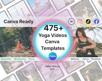 Yoga Videos Canva Templates, 475+ Instagram Reels (Digital Download)