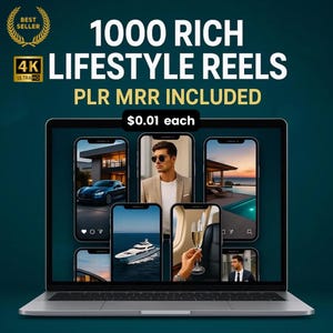 1000+ luxe lifestyle-spoelen: PLR/MRR Instagram, TikTok en shorts