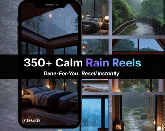 Rain Reels Calming Meditation Bundle Video Faceless Content Creator Instagram YouTube TikTok PLR MRR