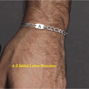 A-Z Initial Letter Mens Letter Bracelet Men Women cute letter bracelet Chain Jewelry Never Fade love letter bracelet Link Chain Bracelet