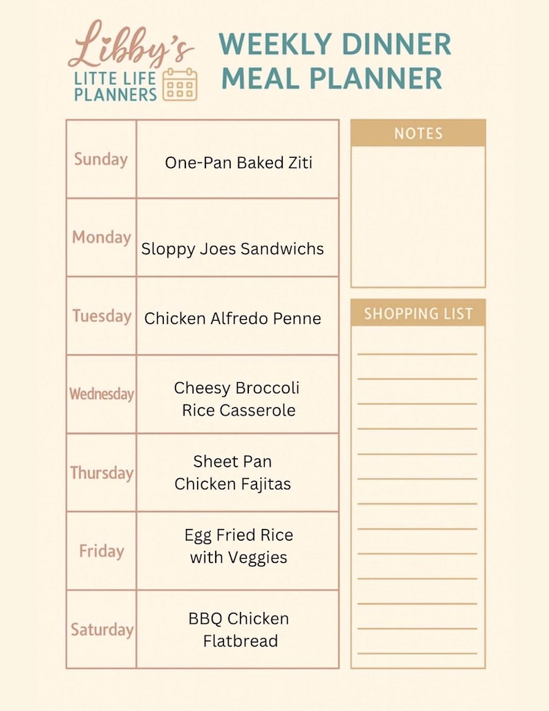 Four Weekly Menu 4-week Family Dinner Guide (printable Meal Plan + Recipes + Weekly ...