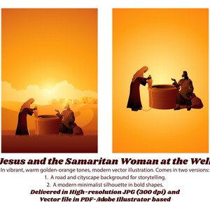 Jesus and the Samaritan Woman at the Well | Vibrant Christian Wall Art ...
