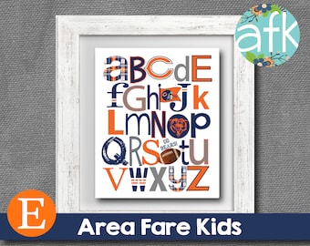 CHICAGO BEARS Football Team NFL AbC Nursery Art Print