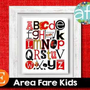 CALGARY FLAMES Hockey Team NHL AbC Nursery Art Print
