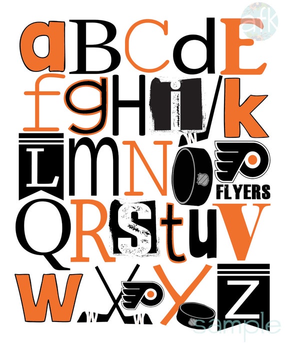 PHILLY FLYERS AbC 123 PdF printable artwork prints image relating to Philadelphia Flyers Printable Schedule called PHILLY FLYERS AbC 123 PdF printable artwork prints