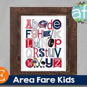 COLUMBUS BLUE JACKETS Hockey Team NhL AbC Nursery Art Print