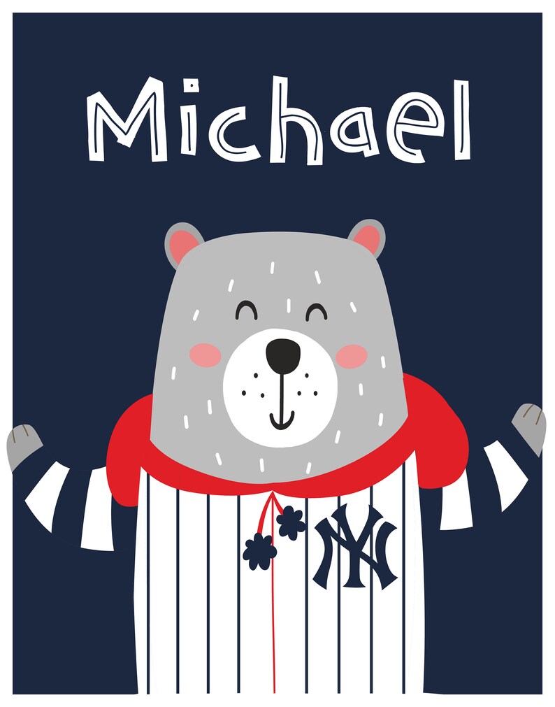 NY YANKEES ABC Nursery Art Print Etsy