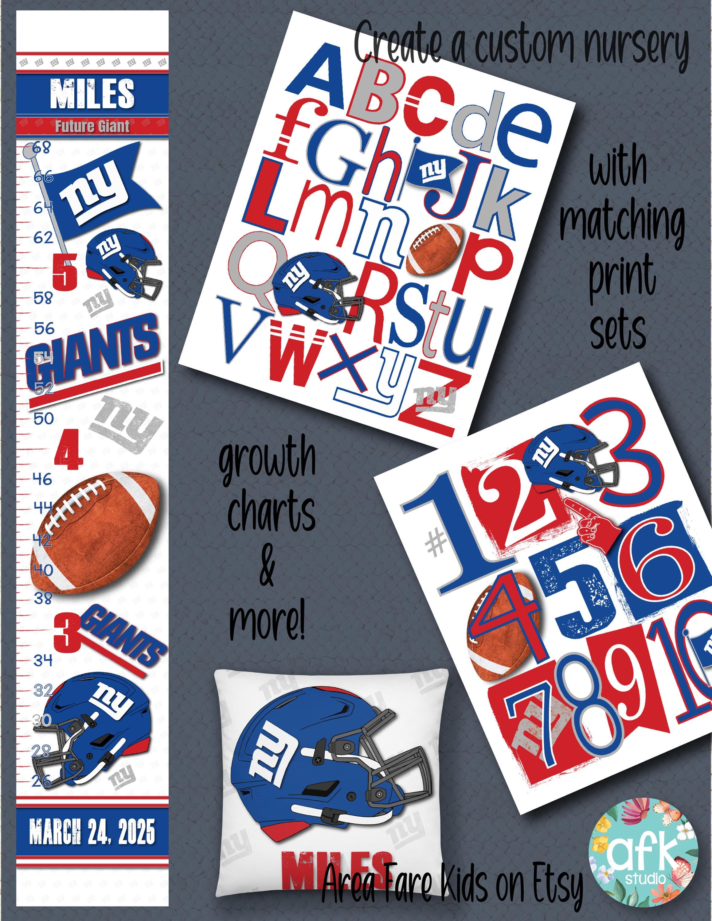 Nfl Abc Layout NY GIANTS Football Team NFL Abc Nursery Art Print - Etsy