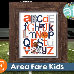 UNIVERSITY of VIRGINIA HOOS Team AbC Nursery Art Print