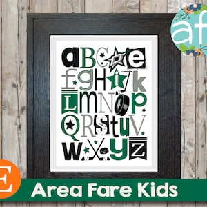 DALLAS STARS Hockey Team NHL AbC Nursery Art Print