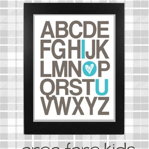 I l(HEART) you ABC Nursery Art Print!