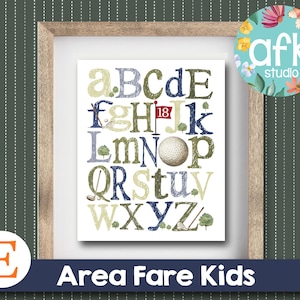 VINTAGE GOLF ABC Nursery Art Print