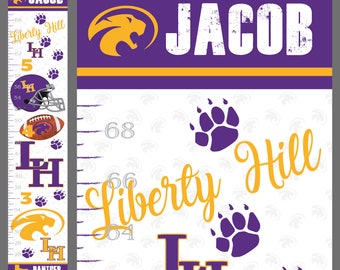 CUSTOM High School GROWTH CHART custom canvas wall hanging