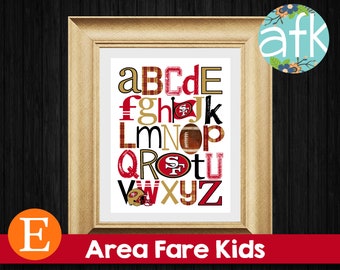 SAN FRANCISCO 49ers Football Team NFL AbC Nursery Art Print